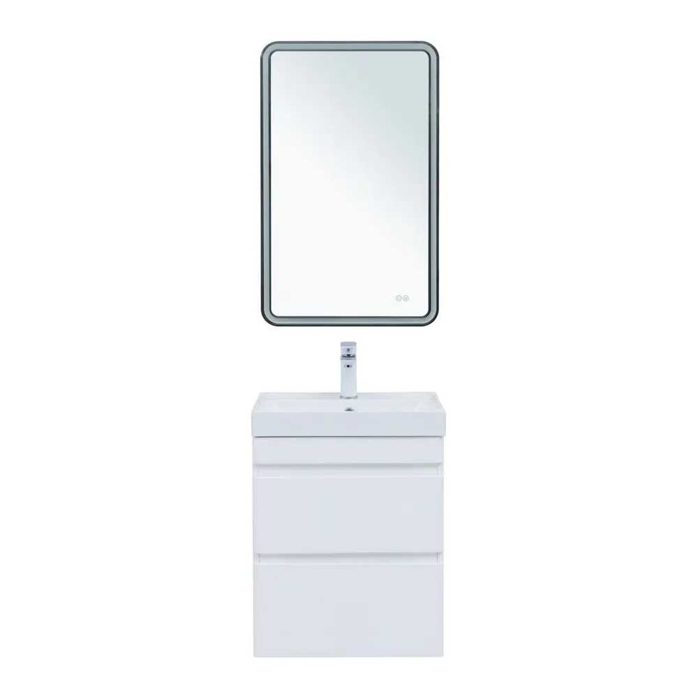 Фото 18 Тумба под раковину подвестная Aquanet Слим 48.8см цвет белый сатин Фото 18 Тумба под раковину подвестная Aquanet Слим 48.8см цвет белый сатин