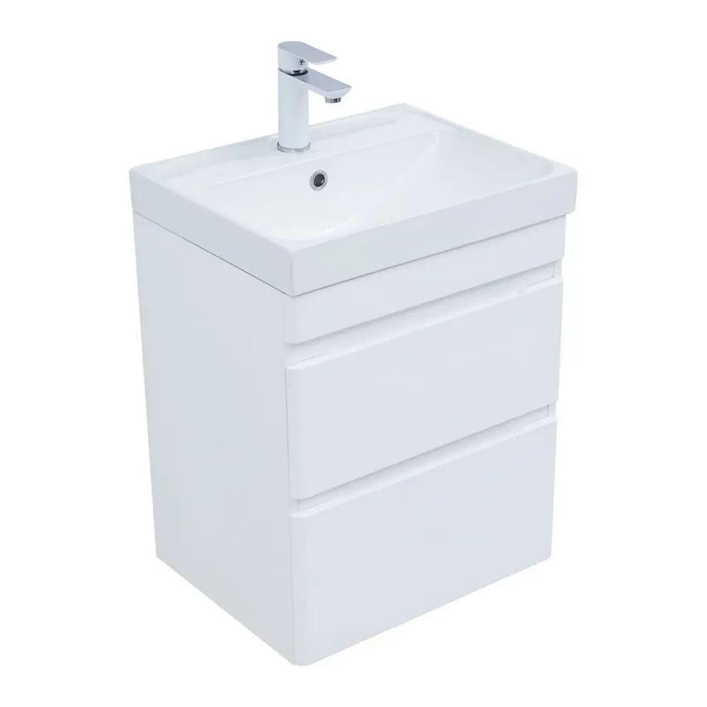 Фото 15 Тумба под раковину подвестная Aquanet Слим 48.8см цвет белый сатин Фото 15 Тумба под раковину подвестная Aquanet Слим 48.8см цвет белый сатин