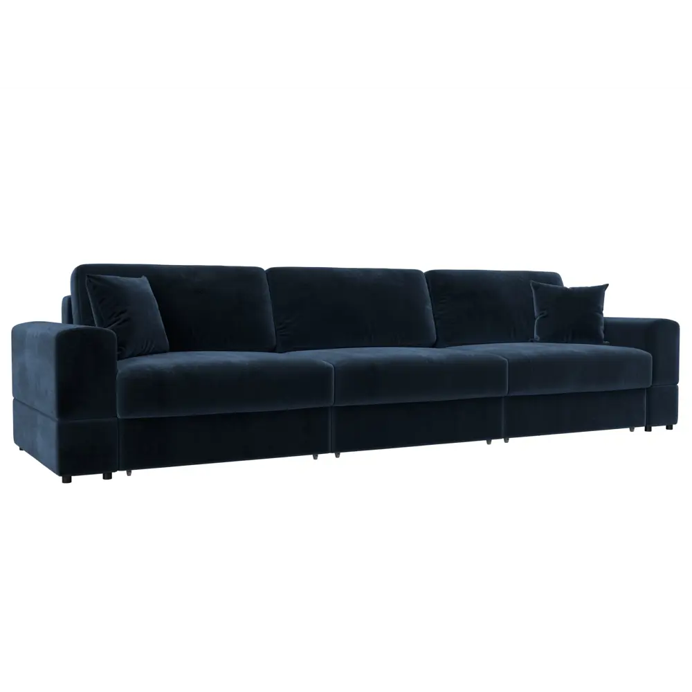 Фото Диван раскладной Лига диванов Лига-055 НПБ Лонг 345x108x92 см велюр цвет tower 13 синий
