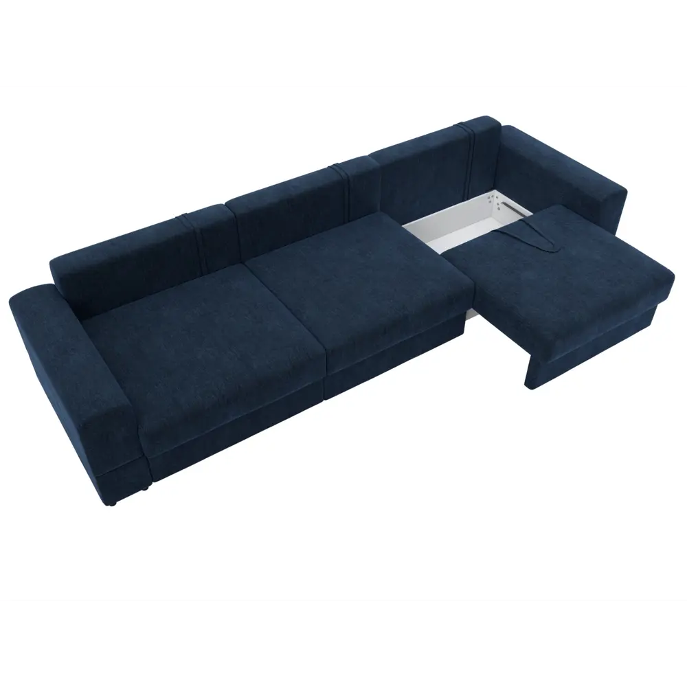 Фото 7 Диван раскладной Лига диванов Лига-055 НПБ Лонг 345x108x92 см шенилл цвет rimini 10 синий