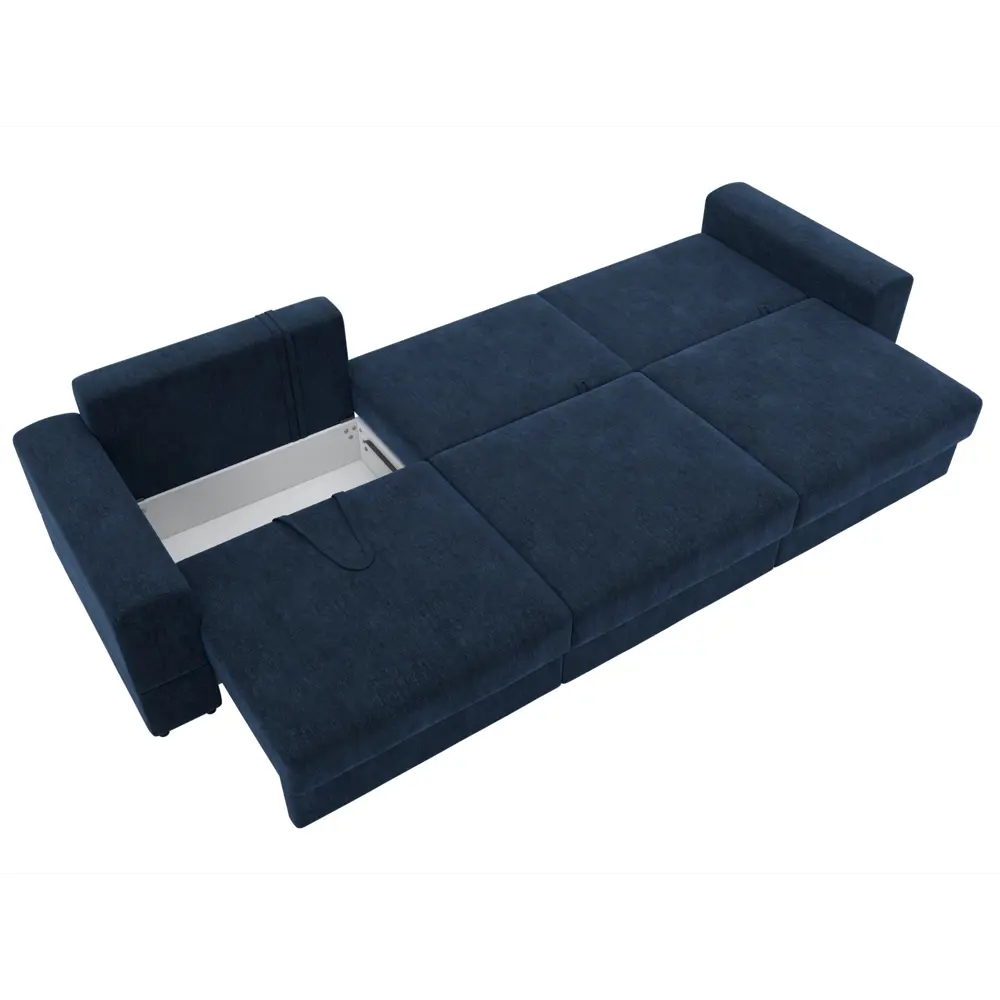 Фото 9 Диван раскладной Лига диванов Лига-055 НПБ Лонг 345x108x92 см шенилл цвет rimini 10 синий