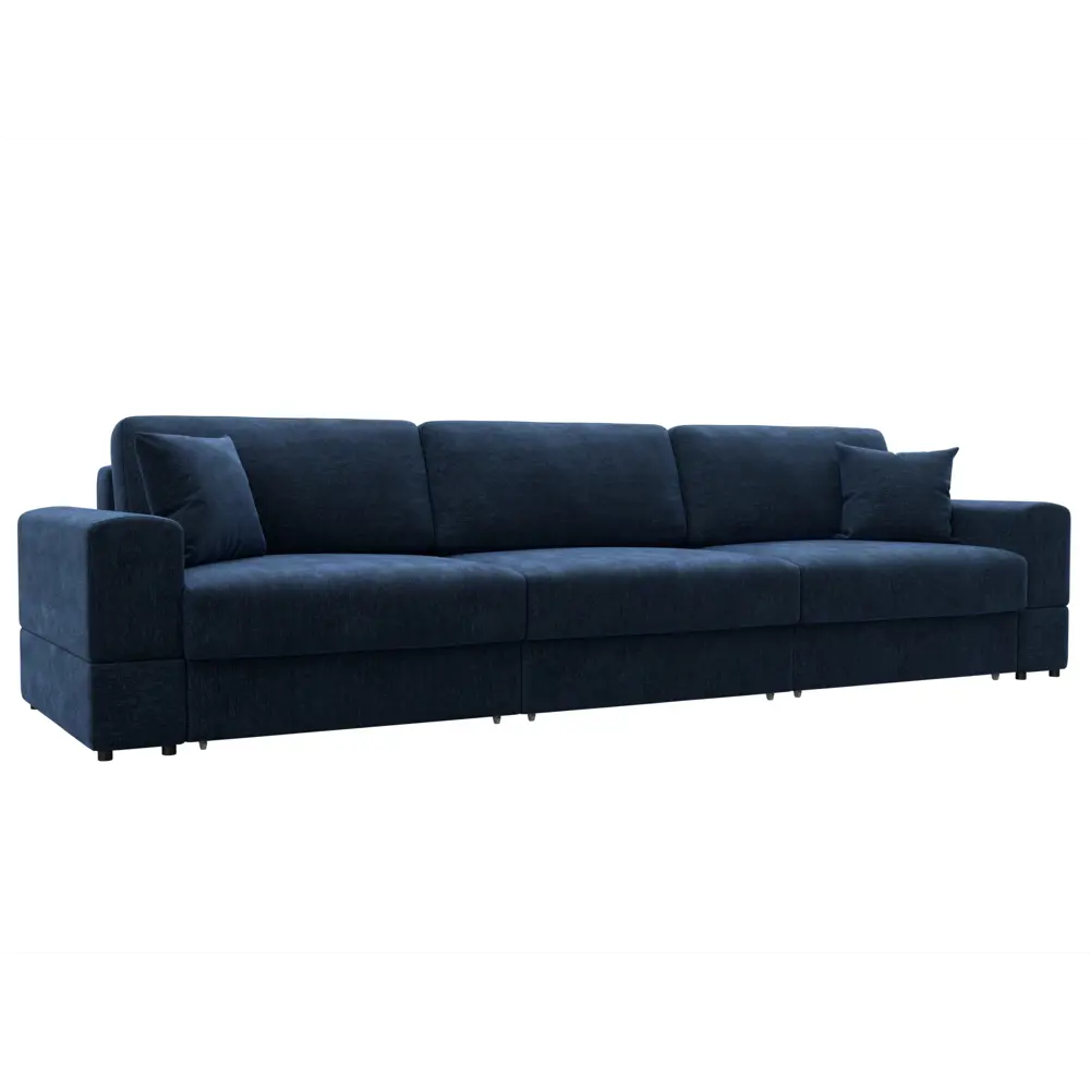 Фото Диван раскладной Лига диванов Лига-055 НПБ Лонг 345x108x92 см шенилл цвет rimini 10 синий