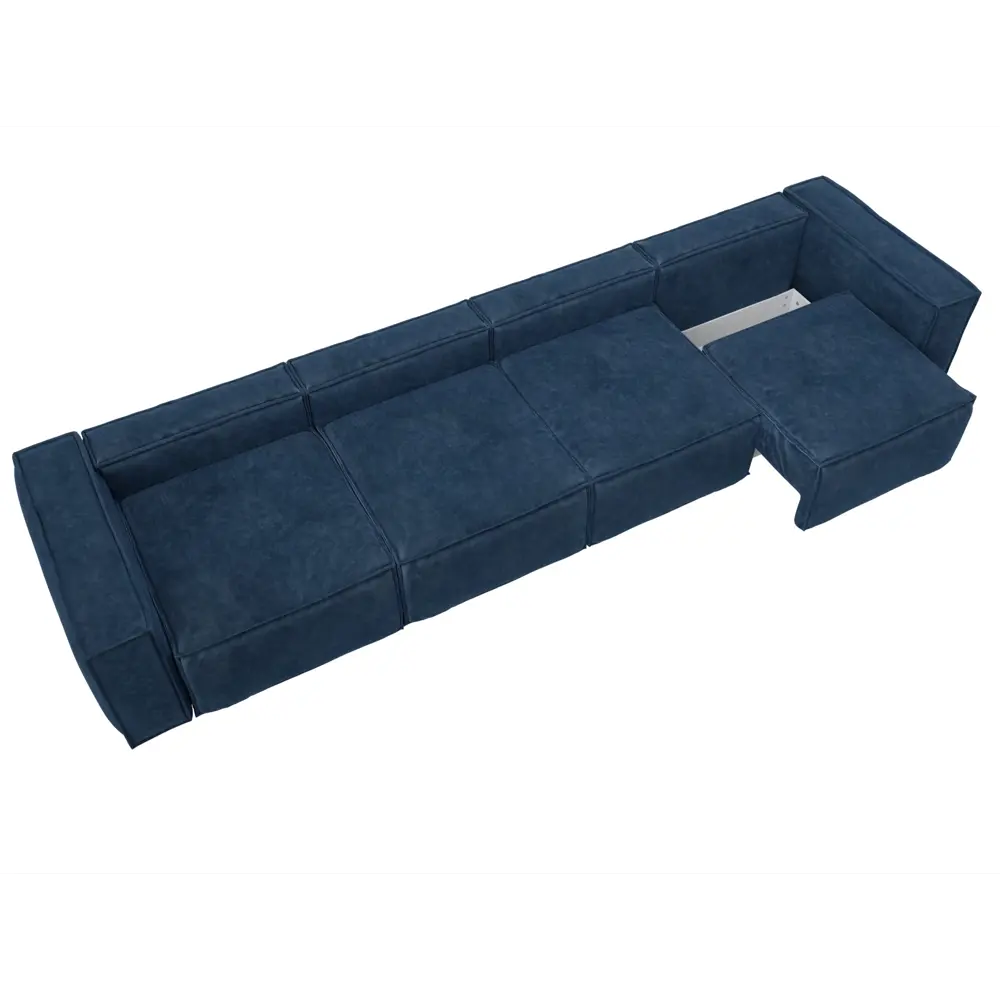 Фото 7 Диван раскладной Лига диванов Лига-081 НПБ МегаЛонг 460x95x117 см велюр цвет brut 11 синий
