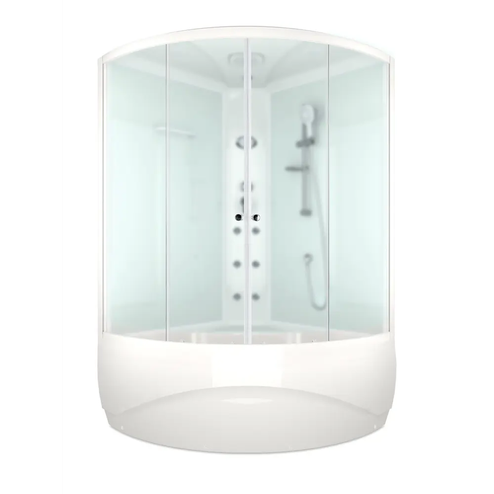 Фото Душевая кабина гидромассажная Domani-Spa Vitality Slim high 120x120x219 см высокий поддон белые стенки сатин-матированное стекло Фото Душевая кабина гидромассажная Domani-Spa Vitality Slim high 120x120x219 см высокий поддон белые стенки сатин-матированное стекло