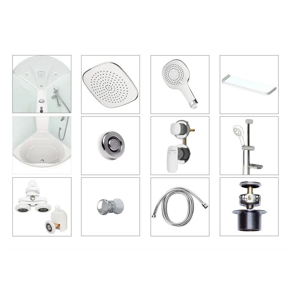 Фото 6 Душевая кабина гидромассажная Domani-Spa Vitality Slim high 120x120x219 см высокий поддон белые стенки сатин-матированное стекло Фото 6 Душевая кабина гидромассажная Domani-Spa Vitality Slim high 120x120x219 см высокий поддон белые стенки сатин-матированное стекло