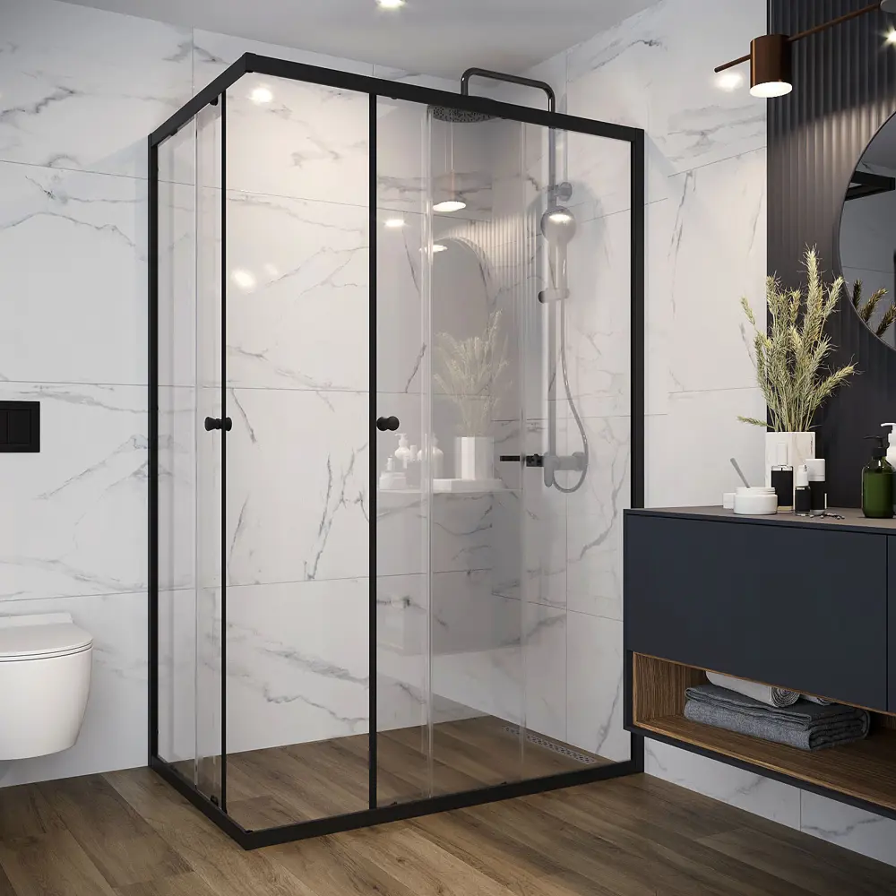 Фото 3 Душевой уголок Domani-spa Shape DS04Sp128L0Cl00.Gt-Black.MP прямоугольник 120x80см черный профиль эффект стекла прозрачное закаленное стекло Фото 3 Душевой уголок Domani-spa Shape DS04Sp128L0Cl00.Gt-Black.MP прямоугольник 120x80см черный профиль эффект стекла прозрачное закаленное стекло