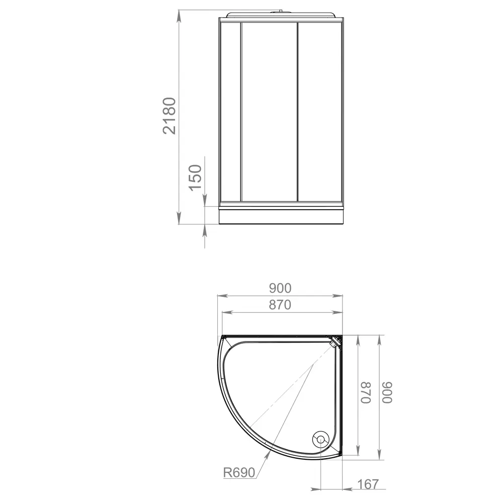 Фото 8 Душевая кабина Domani-Spa Simple 99 DS01Sm99LWM00-V1.2.MP.P, 90x90x218 см, низкий поддон, сатин-матированное стекло Фото 8 Душевая кабина Domani-Spa Simple 99 DS01Sm99LWM00-V1.2.MP.P, 90x90x218 см, низкий поддон, сатин-матированное стекло