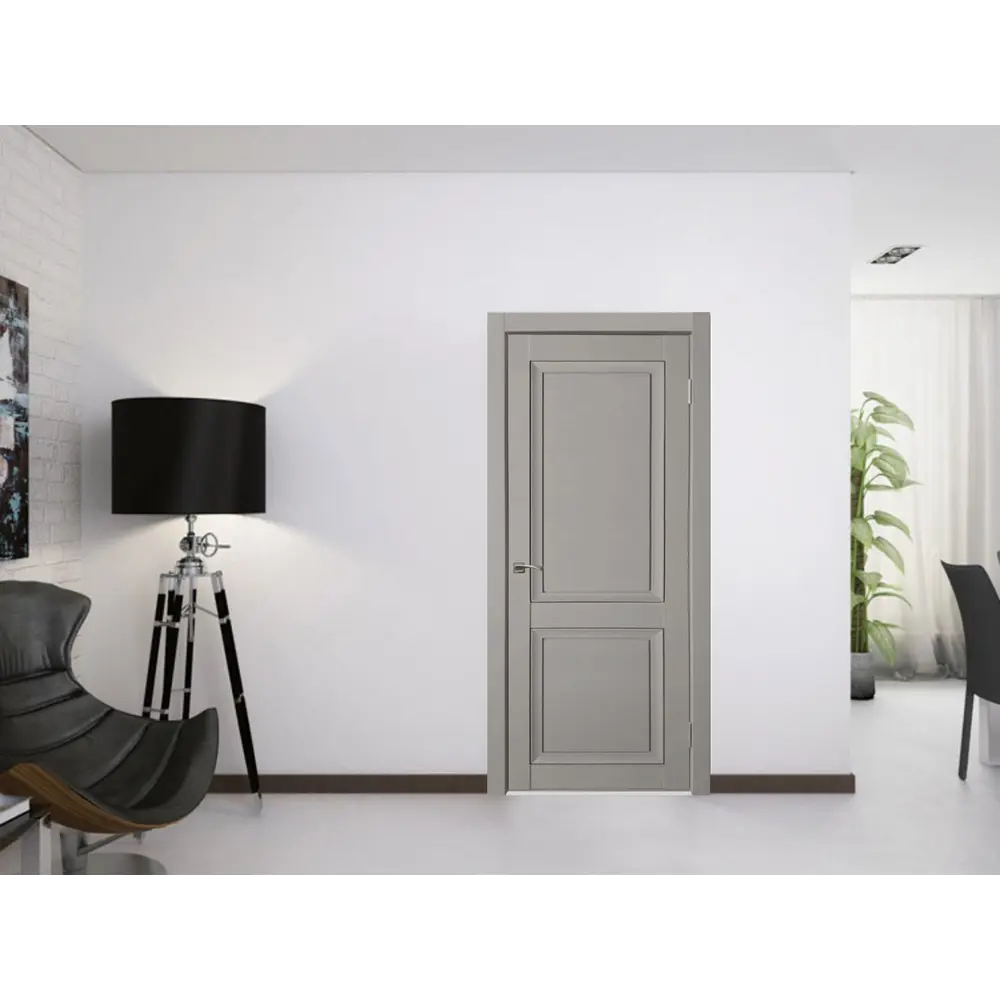 Фото 4 Комплект межкомнатной двери Uberture Деканто 1 глухая 200x60см ПВХ цвет barhat grey с коробом и наличниками Фото 4 Комплект межкомнатной двери Uberture Деканто 1 глухая 200x60см ПВХ цвет barhat grey с коробом и наличниками