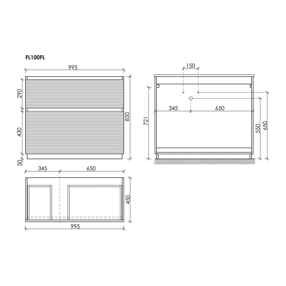 Фото 6 Тумба под раковину напольная Sancos FL100FLW 99.5см цвет bianco/левая