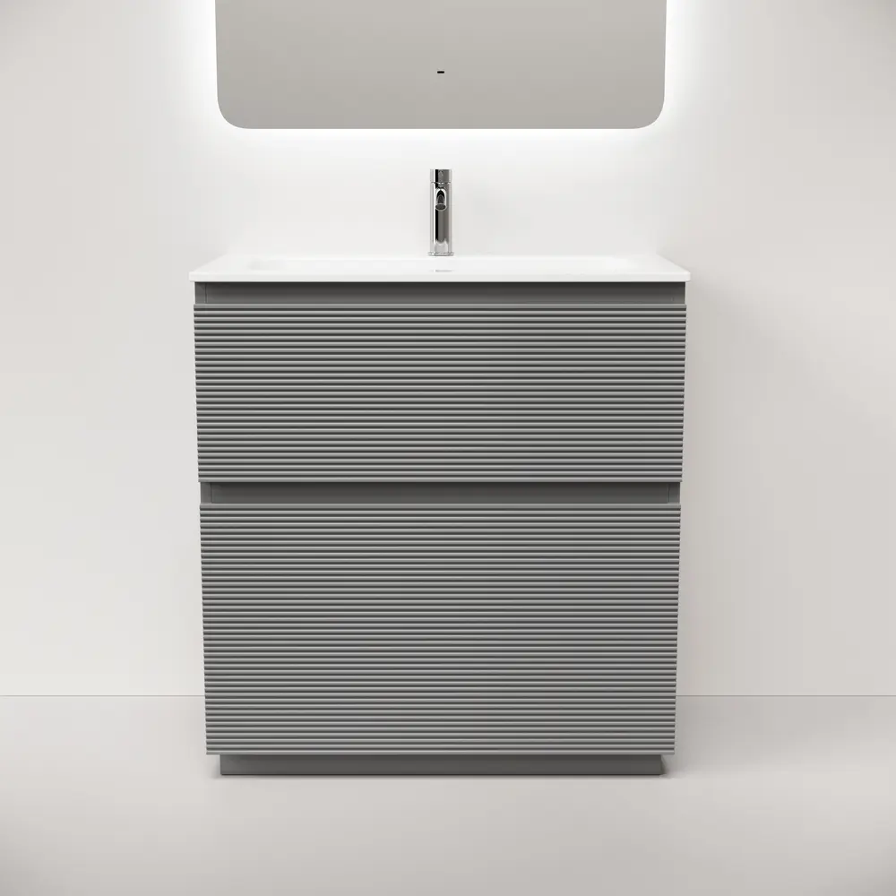 Фото 2 Тумба под раковину напольная Sancos FL80FES 79см цвет ergraut soft Фото 2 Тумба под раковину напольная Sancos FL80FES 79см цвет ergraut soft