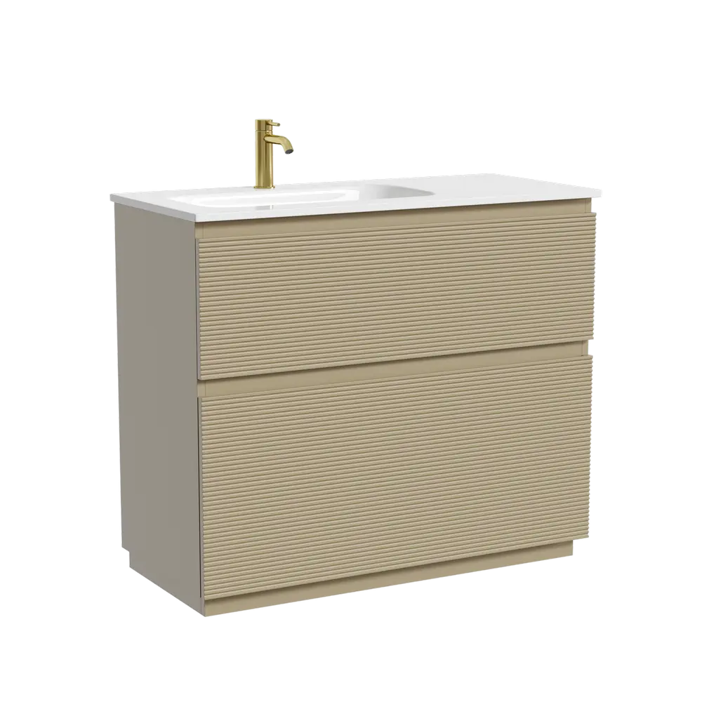 Фото Тумба под раковину напольная Sancos FL100FLCP 99.5см цвет капучино/левая