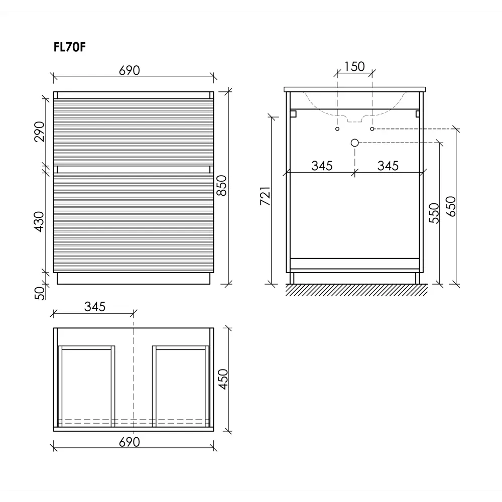 Фото 6 Тумба под раковину напольная Sancos FL70FGS 69см цвет grey soft Фото 6 Тумба под раковину напольная Sancos FL70FGS 69см цвет grey soft