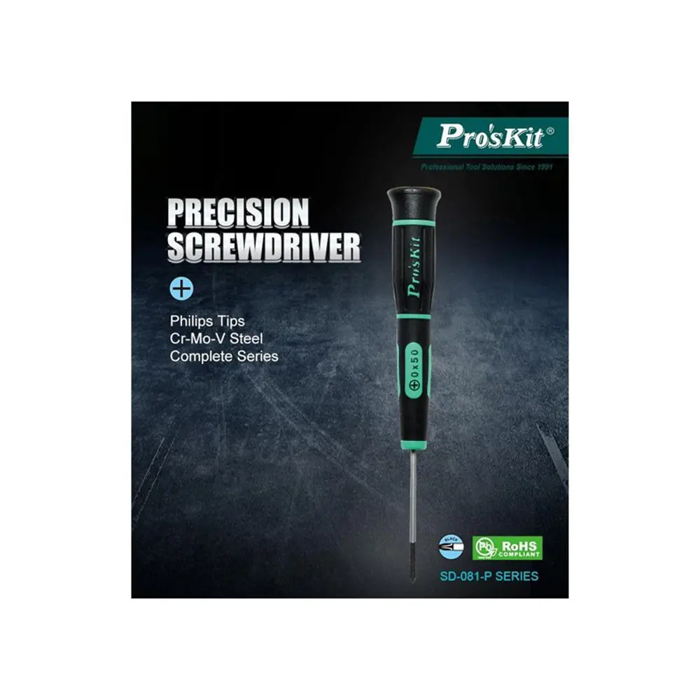 Фото 4 Отвертка крестовая прецизионная Proskit SD-081-P3 PH0x50 мм Фото 4 Отвертка крестовая прецизионная Proskit SD-081-P3 PH0x50 мм