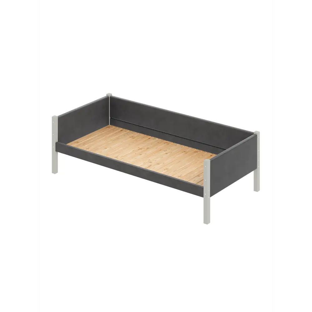 Фото 3 Кровать Solarius Классика 90x63x200 см дерево со сплошным основанием цвет темно-серый/платиновый Фото 3 Кровать Solarius Классика 90x63x200 см дерево со сплошным основанием цвет темно-серый/платиновый