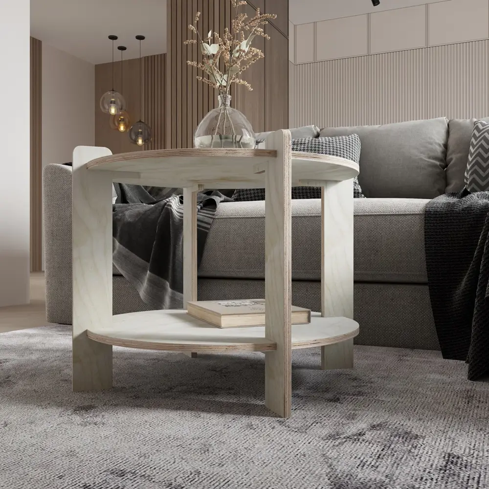 Фото 4 Журнальный столик круглый Nordbros 60x60x58 см бежевый Фото 4 Журнальный столик круглый Nordbros 60x60x58 см бежевый