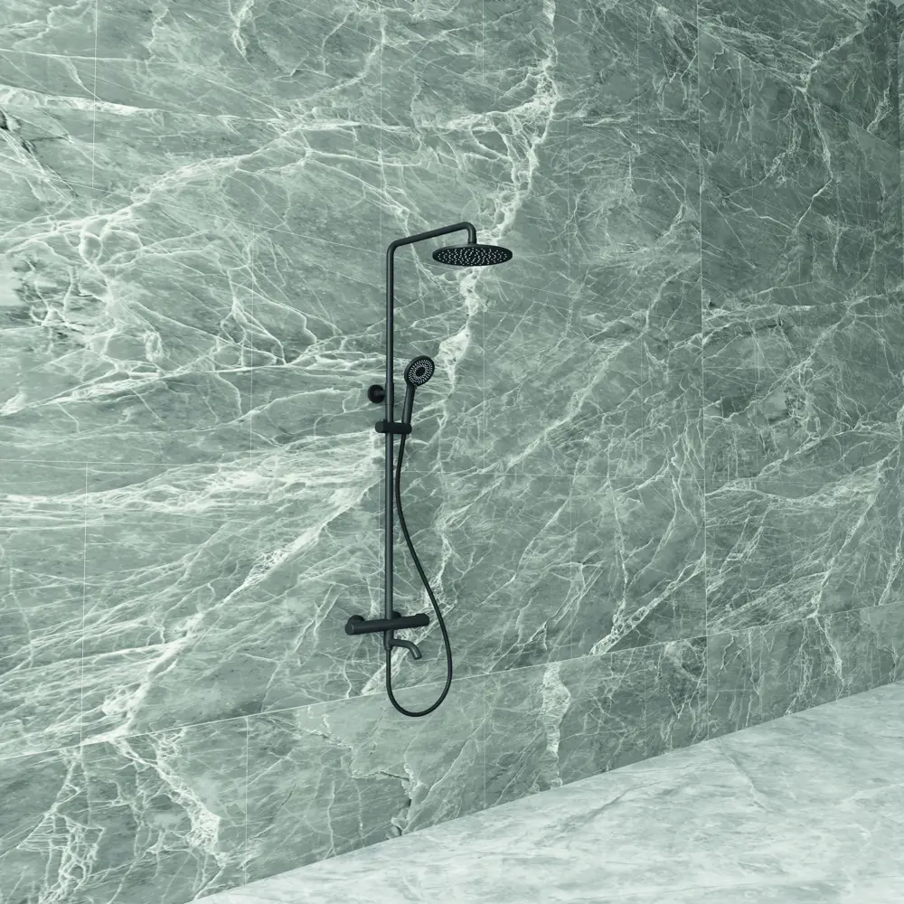 Фото 2 Душевая система KONSENSA Терни с термостатом цвет черный