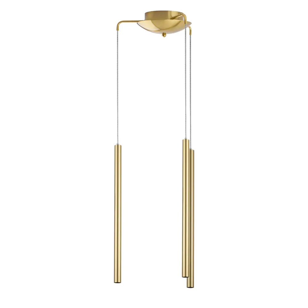Фото Светильник подвесной светодиодная Lightstar Tubo L3t747243-lightstar 5 м² нейтральный белый свет цвет золото Фото Светильник подвесной светодиодная Lightstar Tubo L3t747243-lightstar 5 м² нейтральный белый свет цвет золото