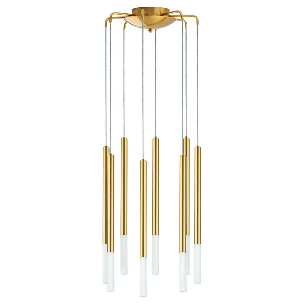 Фото Светильник подвесной светодиодная Lightstar Tubo L8t747143-lightstar 13 м² нейтральный белый свет цвет золото Фото Светильник подвесной светодиодная Lightstar Tubo L8t747143-lightstar 13 м² нейтральный белый свет цвет золото