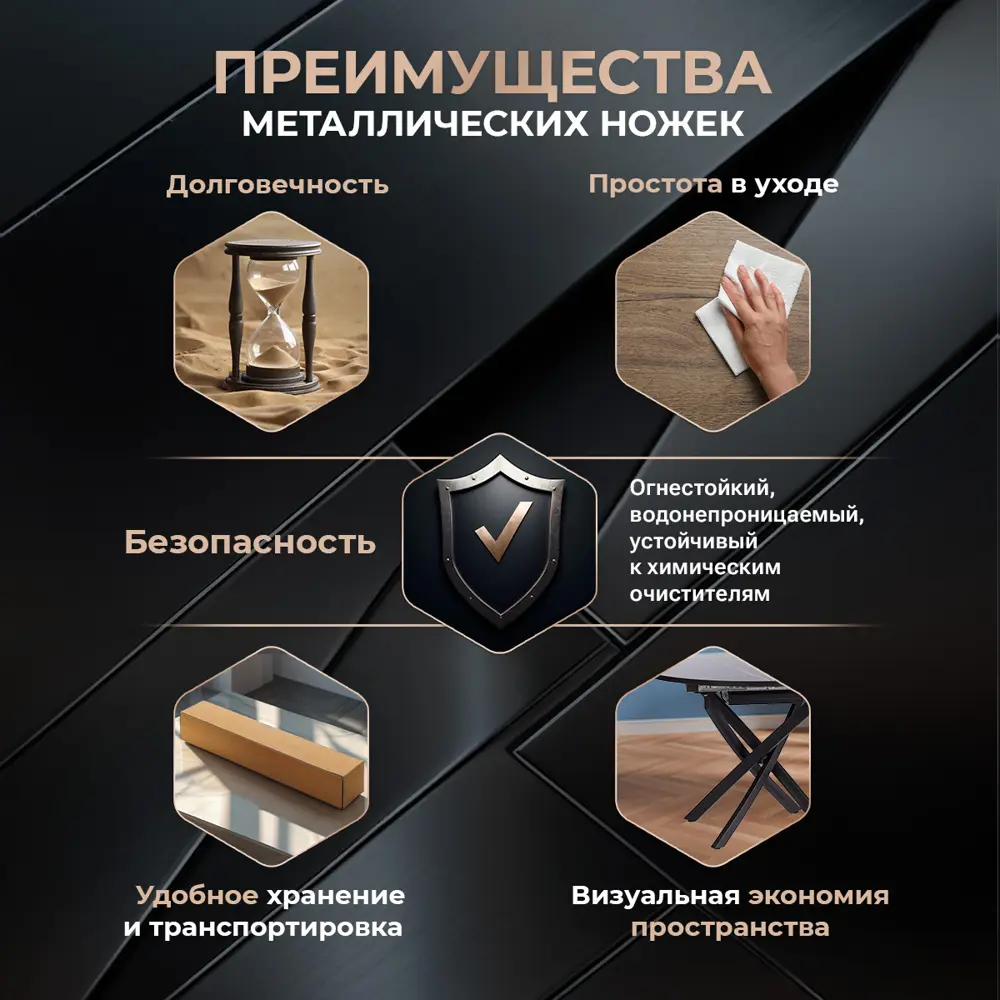Фото 5 Стол круглый Tetchair Manzana 100-130x75x100 см ЛДСП цвет черный мрамор Фото 5 Стол круглый Tetchair Manzana 100-130x75x100 см ЛДСП цвет черный мрамор
