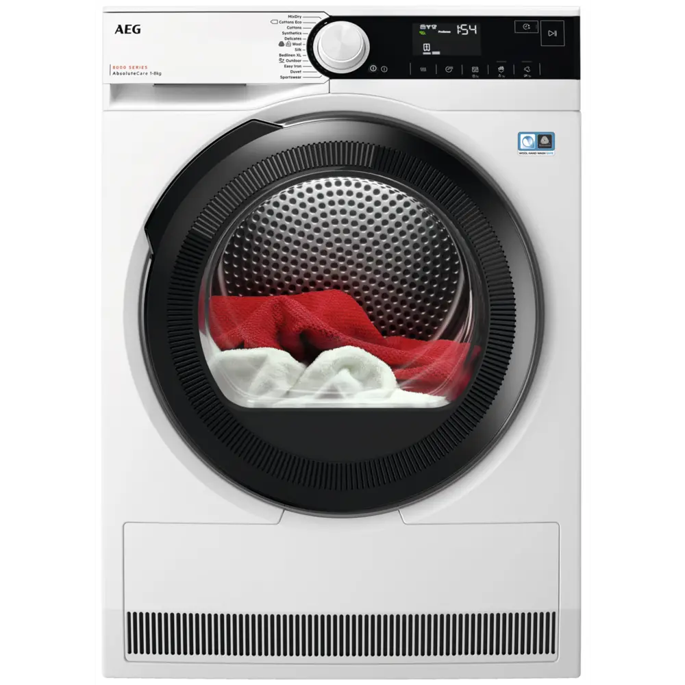 Фото Сушильная машина Aeg TR838P4E с тепловым насосом 59.60-85-63.80 см 8 кг цвет белый Фото Сушильная машина Aeg TR838P4E с тепловым насосом 59.60-85-63.80 см 8 кг цвет белый