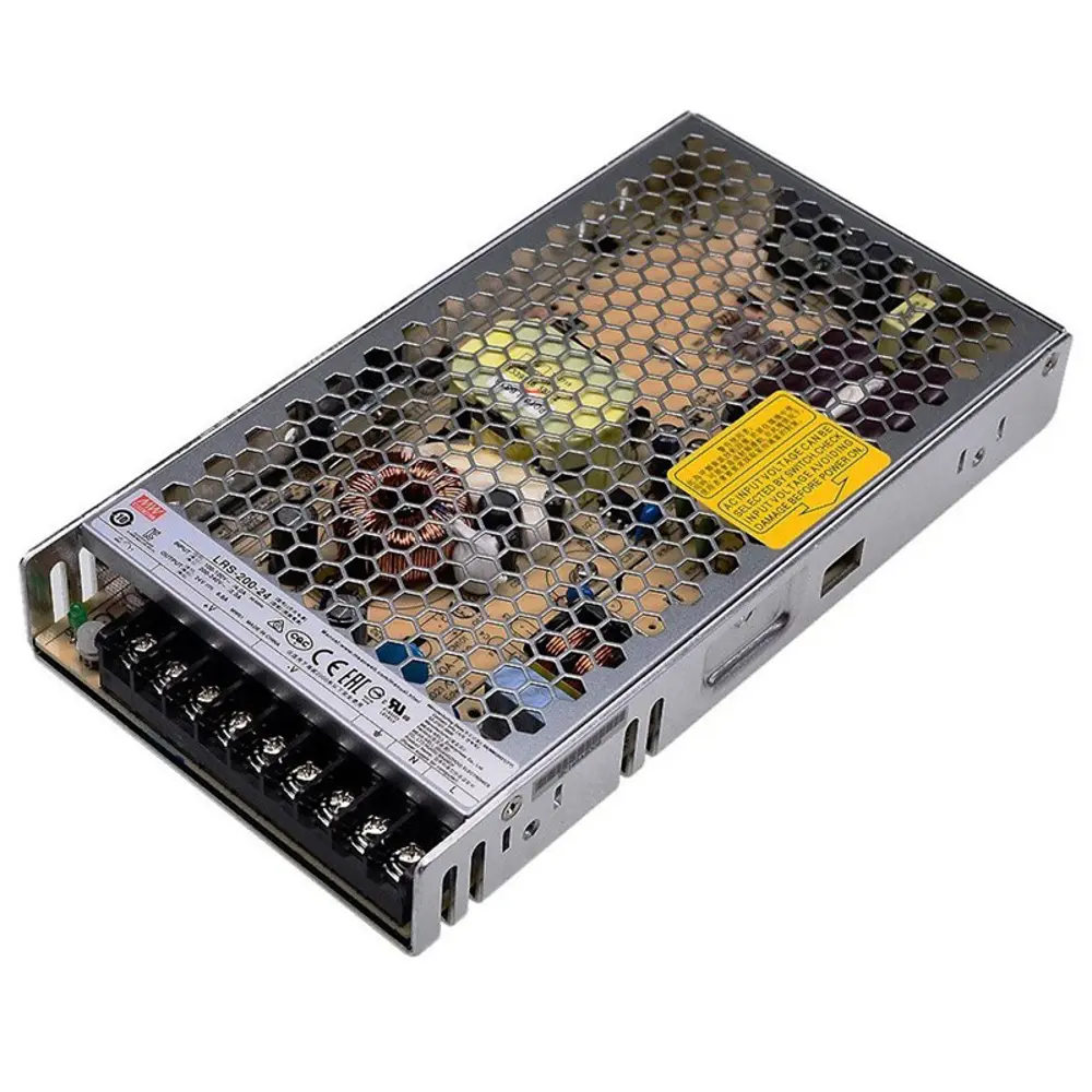 Фото Блок питания Mean Well Lrs-200-24 для светодиодной ленты 110 220 В 211 Вт IP00