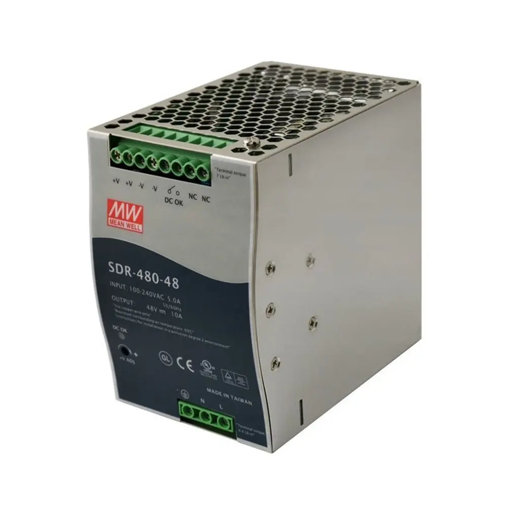 Фото Блок питания Mean well Sdr-480-48 для светодиодной ленты 110, 220 В 480 Вт IP00 Фото Блок питания Mean well Sdr-480-48 для светодиодной ленты 110, 220 В 480 Вт IP00