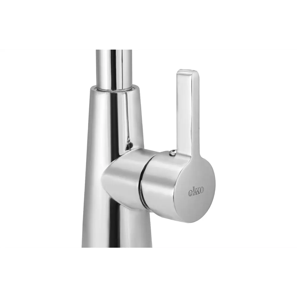 Фото 3 Смеситель для кухни Ekko гибкий излив с гайкой белый E4205-E55
