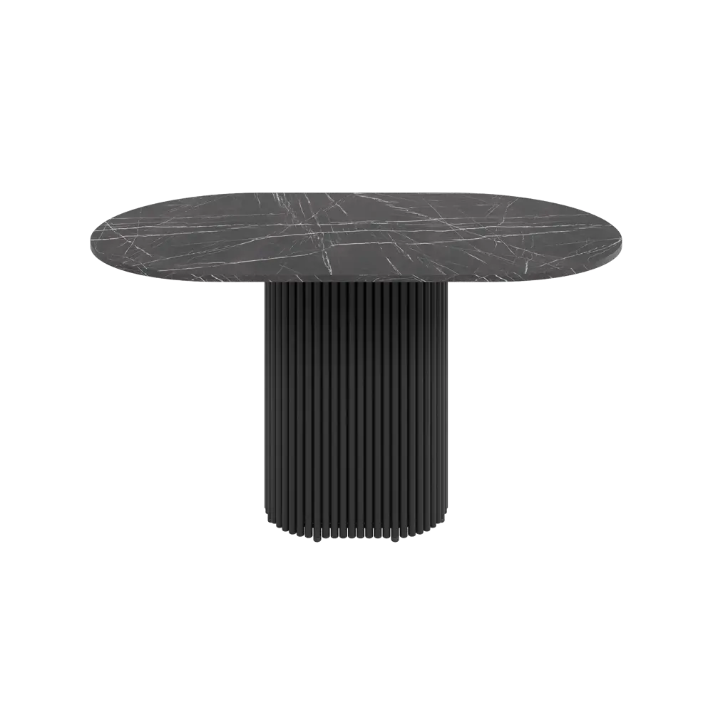 Фото Кухонный стол овальный Genglass GGT-03-2-4-E-14080 140x80 см лдсп цвет тёмный мрамор Фото Кухонный стол овальный Genglass GGT-03-2-4-E-14080 140x80 см лдсп цвет тёмный мрамор