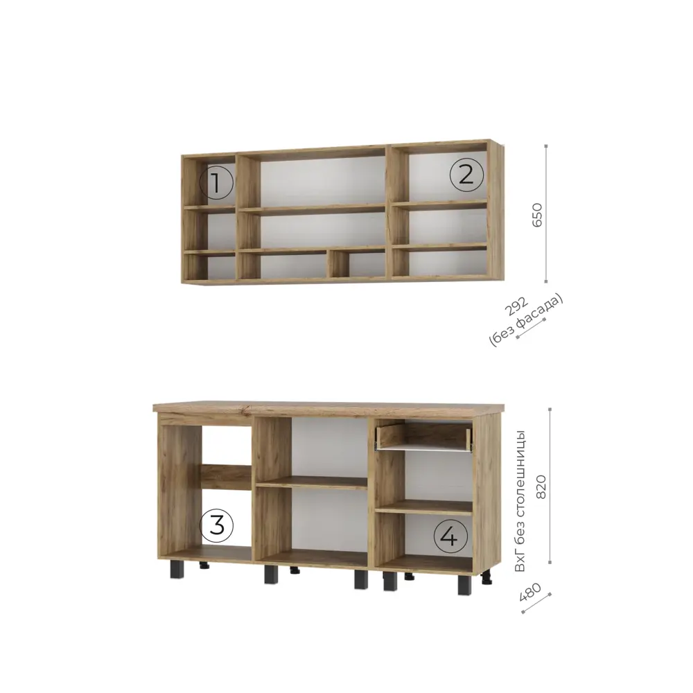 Фото 4 Кухонный гарнитур Bts Вика 160x210.8x60 см ЛДСП цвет белый Фото 4 Кухонный гарнитур Bts Вика 160x210.8x60 см ЛДСП цвет белый