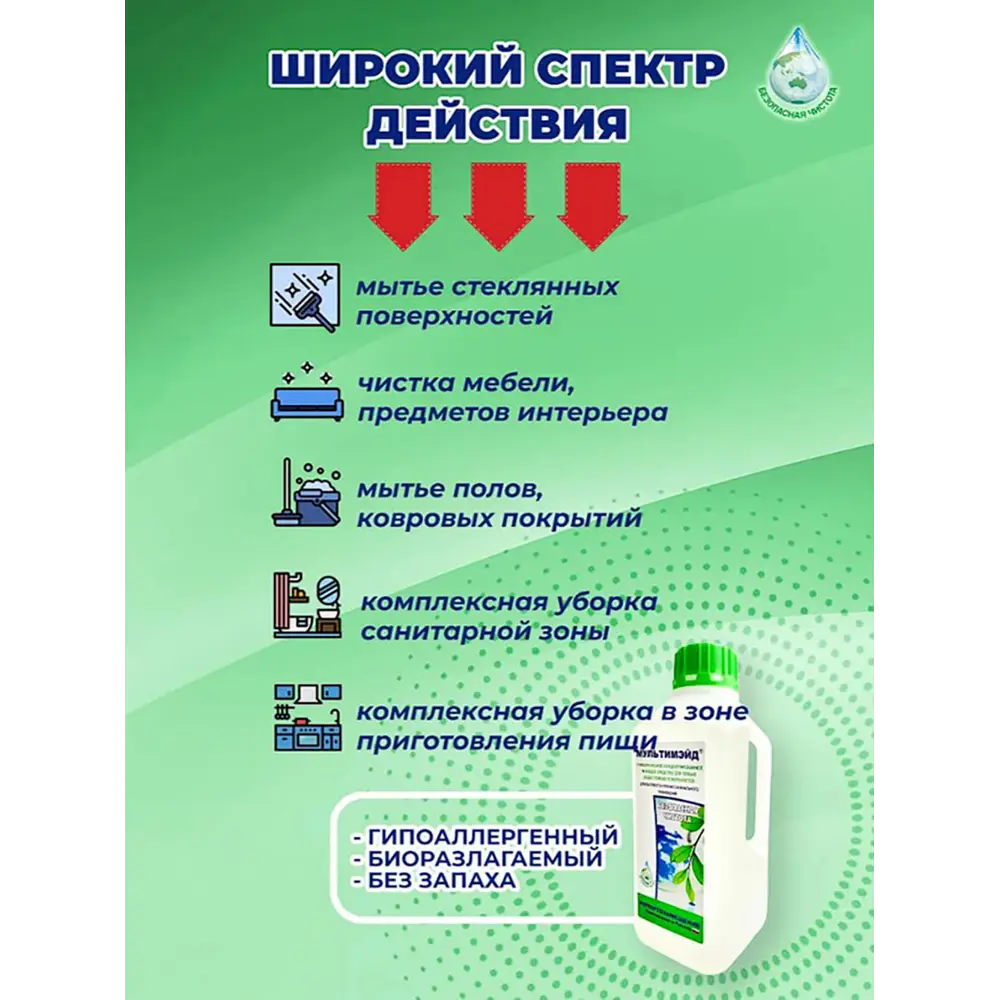 Фото 5 Чистящее средство универсальное Мультимэйд концентрат 1 л Фото 5 Чистящее средство универсальное Мультимэйд концентрат 1 л