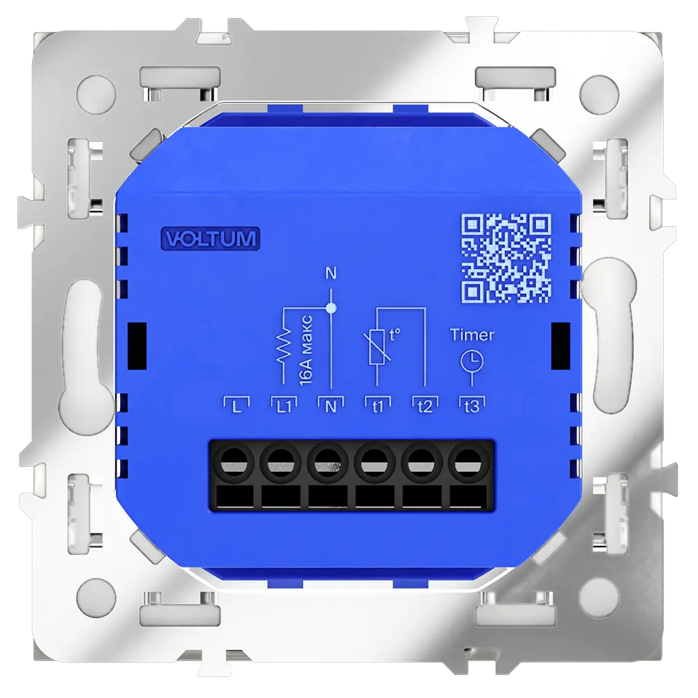 Фото 6 Терморегулятор электронный Voltum S70 VLS070101 с индикацией и датчиком для теплого пола белый глянцевый Фото 6 Терморегулятор электронный Voltum S70 VLS070101 с индикацией и датчиком для теплого пола белый глянцевый