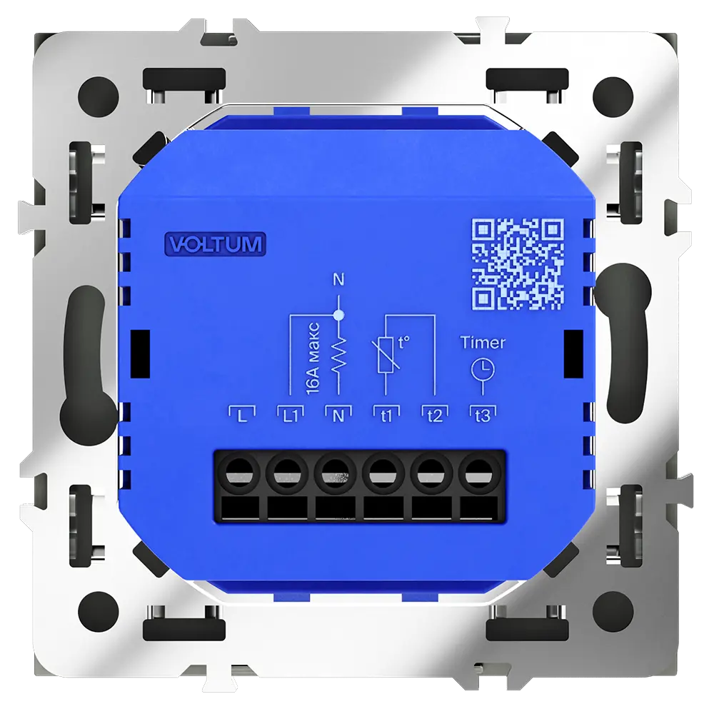 Фото 5 Терморегулятор электронный VOLTUM S70 VLS070108 с индикацией и датчиком цвет черный матовый Фото 5 Терморегулятор электронный VOLTUM S70 VLS070108 с индикацией и датчиком цвет черный матовый