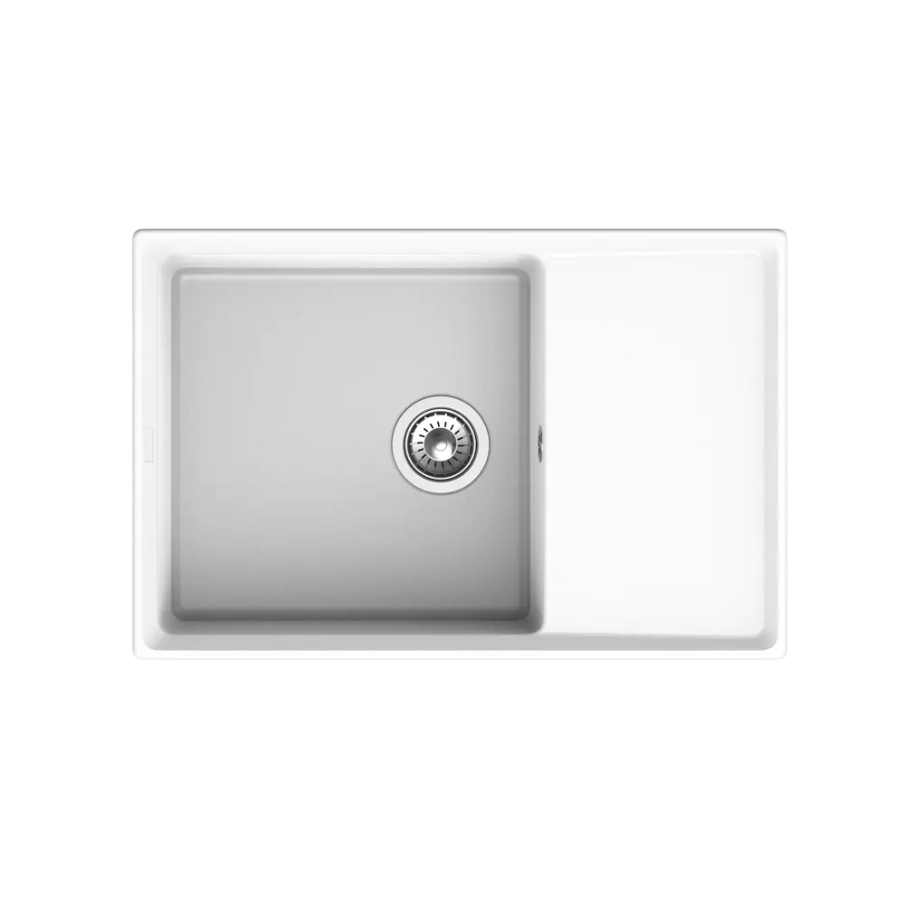 Фото 3 Мойка для кухни врезная KONSENSA 50x76 см глубина чаши 19 см кварц цвет белый Фото 3 Мойка для кухни врезная KONSENSA 50x76 см глубина чаши 19 см кварц цвет белый