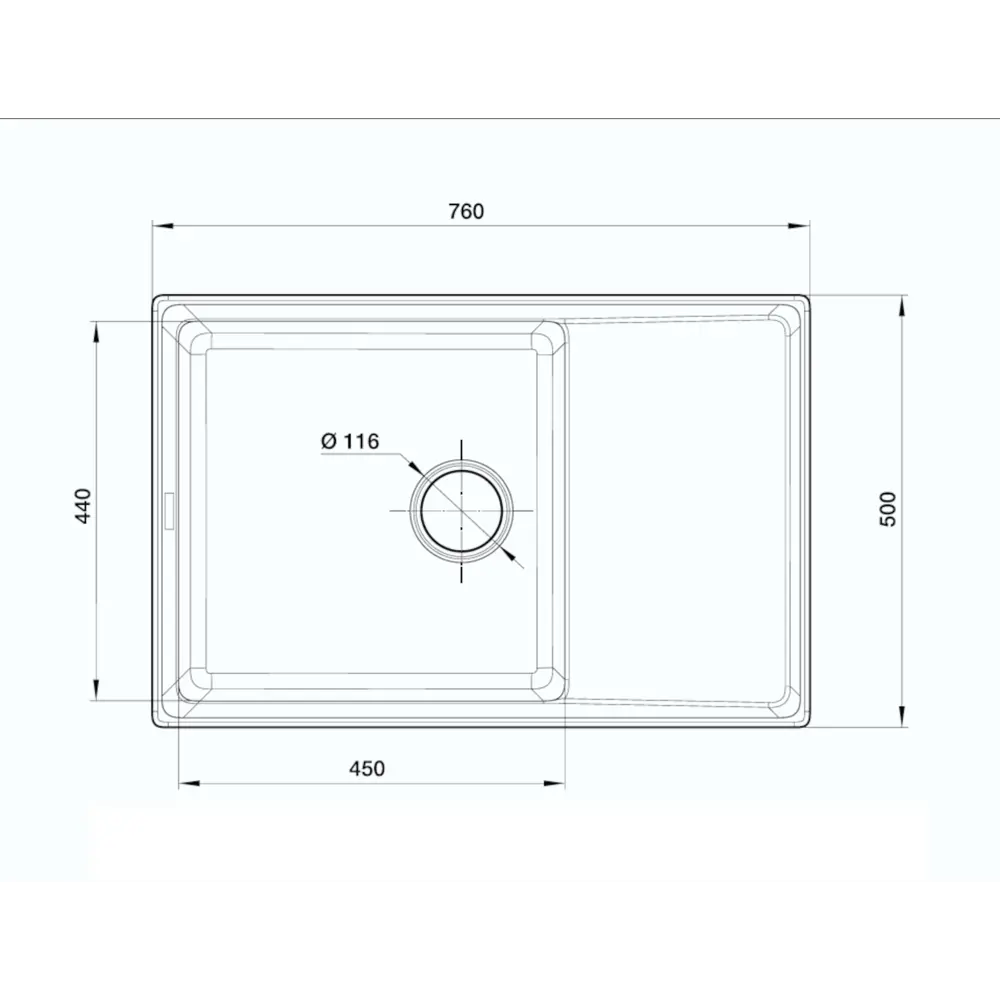 Фото 6 Мойка для кухни врезная KONSENSA 50x76 см глубина чаши 19 см кварц цвет белый Фото 6 Мойка для кухни врезная KONSENSA 50x76 см глубина чаши 19 см кварц цвет белый