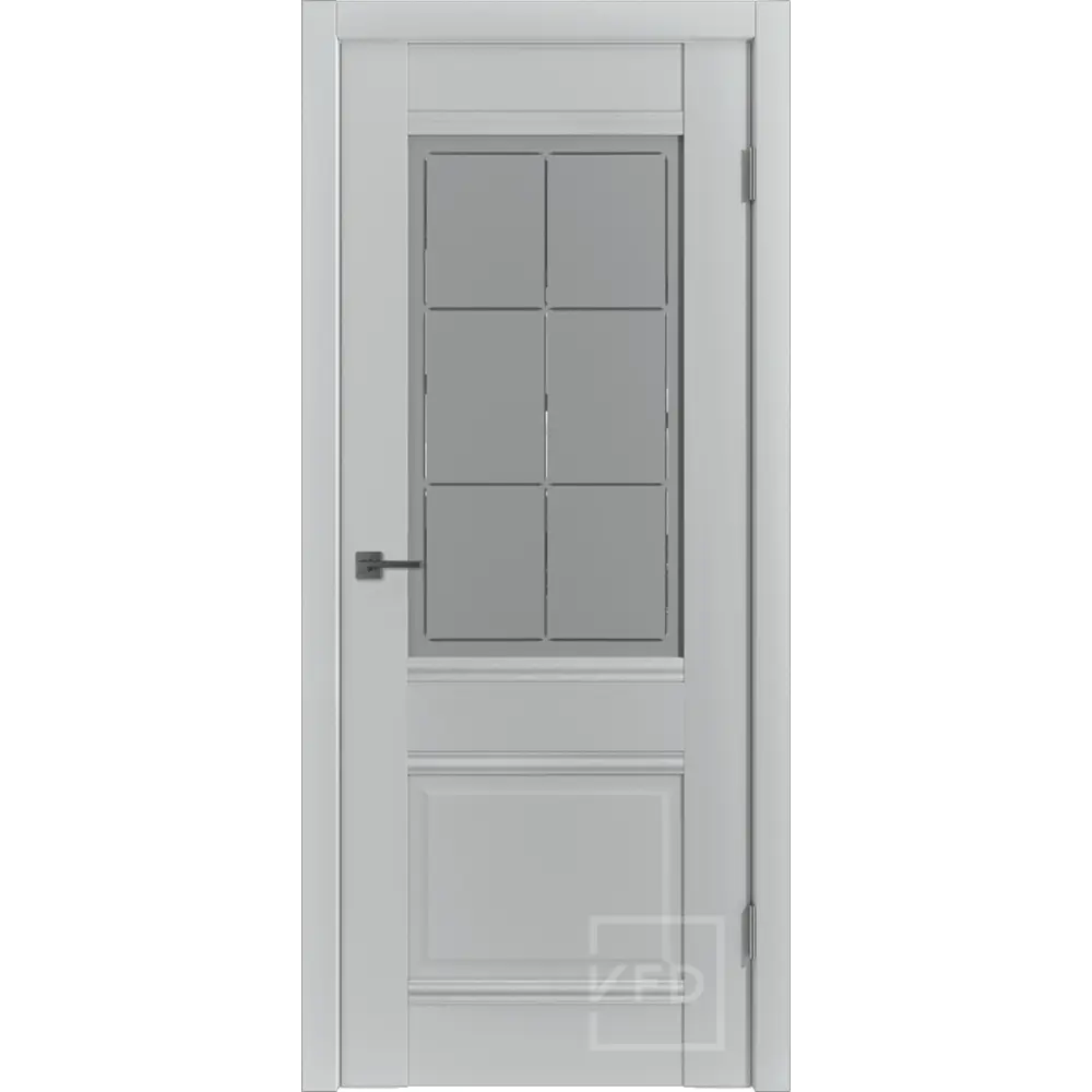 Фото Комплект межкомнатной двери Vfd Emalex EC2 остеклённая 200x60см ПВХ цвет steel с коробом и наличниками Фото Комплект межкомнатной двери Vfd Emalex EC2 остеклённая 200x60см ПВХ цвет steel с коробом и наличниками
