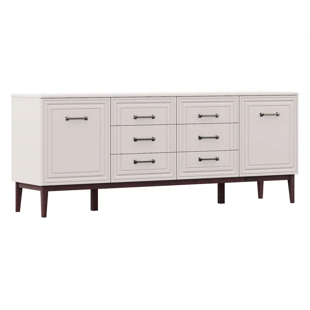 Фото 2 Комод Правила мебели Эвора 6 ящиков 198x45.8x77.2 см ЛДСП цвет льняной/персидский жемчуг Фото 2 Комод Правила мебели Эвора 6 ящиков 198x45.8x77.2 см ЛДСП цвет льняной/персидский жемчуг