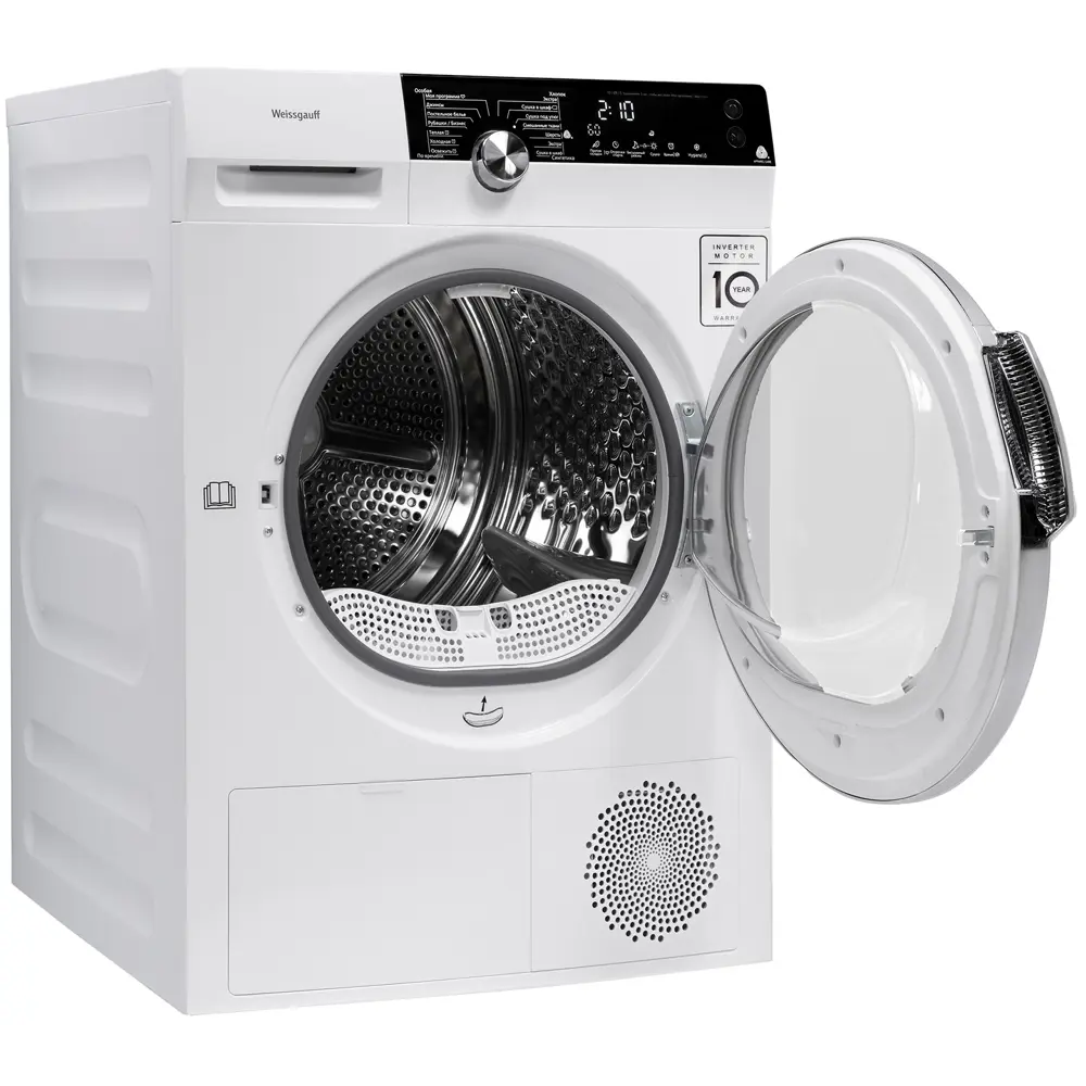 Фото 3 Сушильная машина Weissgauff WD 599 DC Inverter Heat Pump 59.50x84.50x64 см 9 кг с тепловым насосом цвет белый Фото 3 Сушильная машина Weissgauff WD 599 DC Inverter Heat Pump 59.50x84.50x64 см 9 кг с тепловым насосом цвет белый