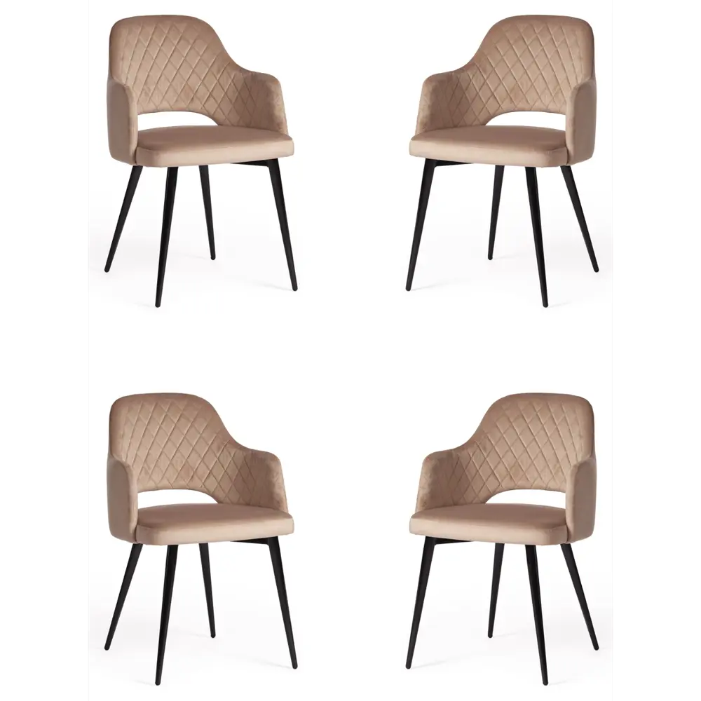 Фото Комплект кресел 4 шт Tetchair Valkyria 55x80x55 см ткань цвет бежевый Фото Комплект кресел 4 шт Tetchair Valkyria 55x80x55 см ткань цвет бежевый