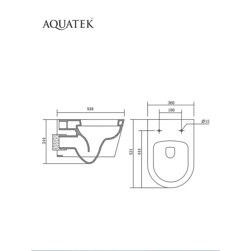 Фото 9 Унитаз подвесной Aquatek Оберон AQ1363W-00 с сиденьем Soft Close Фото 9 Унитаз подвесной Aquatek Оберон AQ1363W-00 с сиденьем Soft Close