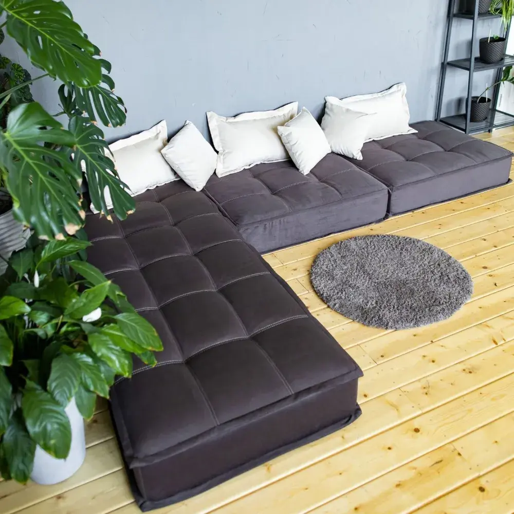 Фото 11 Диван прямой Miella Lora 773d2-LORA1BIG-коричневый 80x23x200 см велюр цвет коричневый с молочными подушками Фото 11 Диван прямой Miella Lora 773d2-LORA1BIG-коричневый 80x23x200 см велюр цвет коричневый с молочными подушками