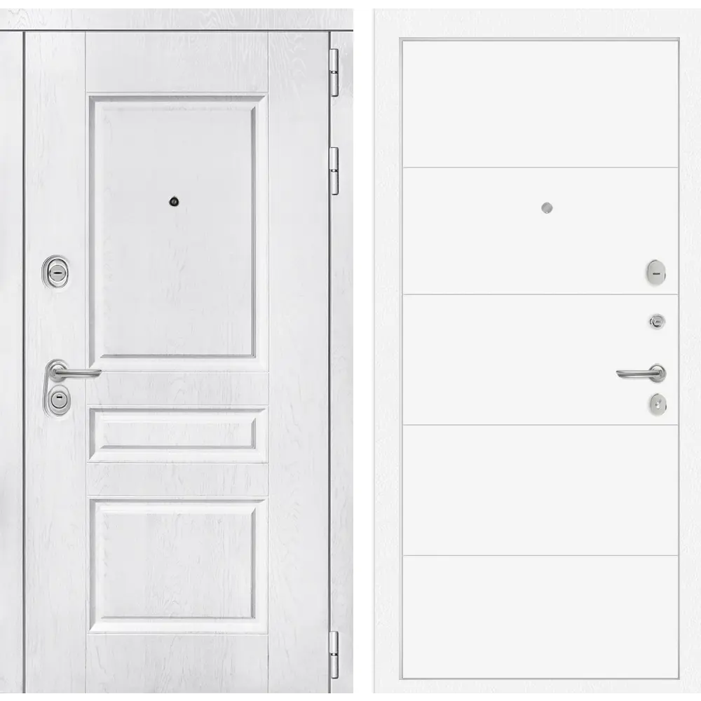 Фото Входная дверь Labirintdoors Версаль П-13 правый 205x96см белый софт/альберо браш серебро Фото Входная дверь Labirintdoors Версаль П-13 правый 205x96см белый софт/альберо браш серебро