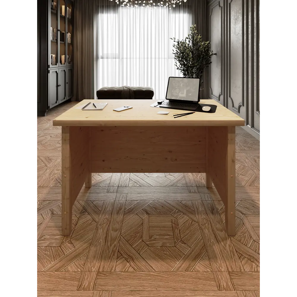 Фото 3 Стол руководительский Solarius Классика 60x75x90 см без покраски массив сосны цвет бежевый Фото 3 Стол руководительский Solarius Классика 60x75x90 см без покраски массив сосны цвет бежевый