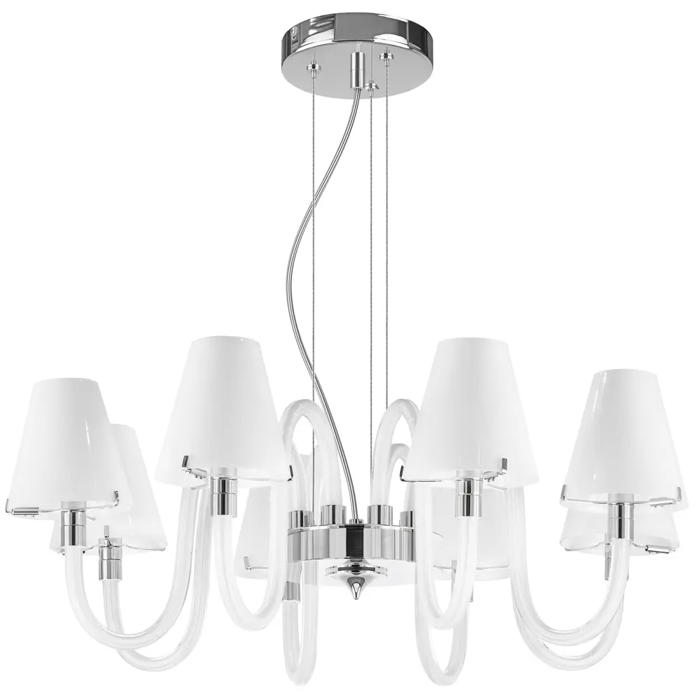 Фото Люстра подвесная Lightstar Bianco 760086-lightstar 8 лампа 16 м² цвет хром Фото Люстра подвесная Lightstar Bianco 760086-lightstar 8 лампа 16 м² цвет хром