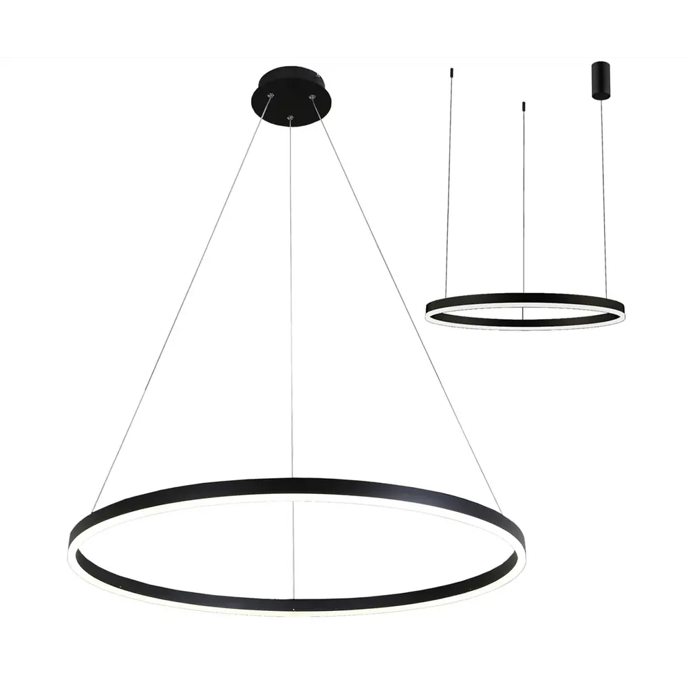 Фото Светильник подвесной светодиодная Kink light Тор 08214.19a3000k-kinklight 25 м² нейтральный белый свет цвет черный Фото Светильник подвесной светодиодная Kink light Тор 08214.19a3000k-kinklight 25 м² нейтральный белый свет цвет черный
