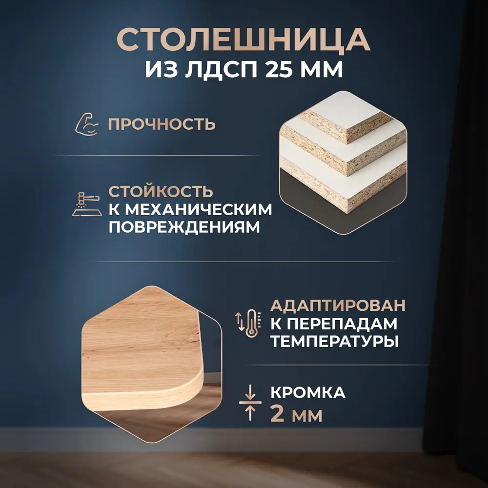 Фото 2 Стол прямоугольный Tetchair Tibi 110x75x69 см ЛДСП цвет дуб артисан Фото 2 Стол прямоугольный Tetchair Tibi 110x75x69 см ЛДСП цвет дуб артисан