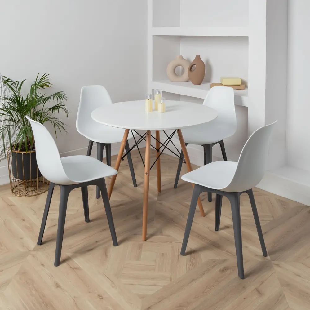 Фото 2 Стул Derstuhl Plast dark grey DSL044.301.4 45x82x46 см полипропилен цвет белый Фото 2 Стул Derstuhl Plast dark grey DSL044.301.4 45x82x46 см полипропилен цвет белый