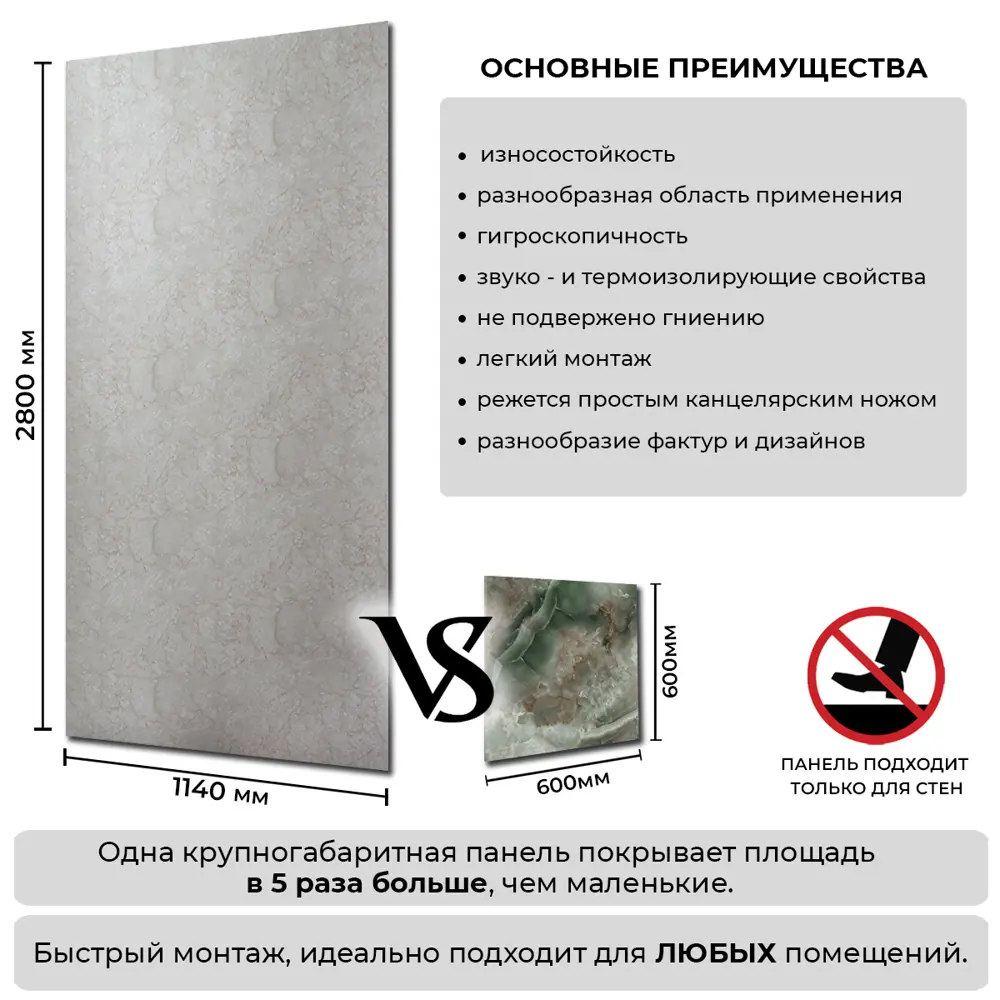 Фото 2 Панель ПВХ Поставщикофф Paris 2800x1140x1мм 3.19м²