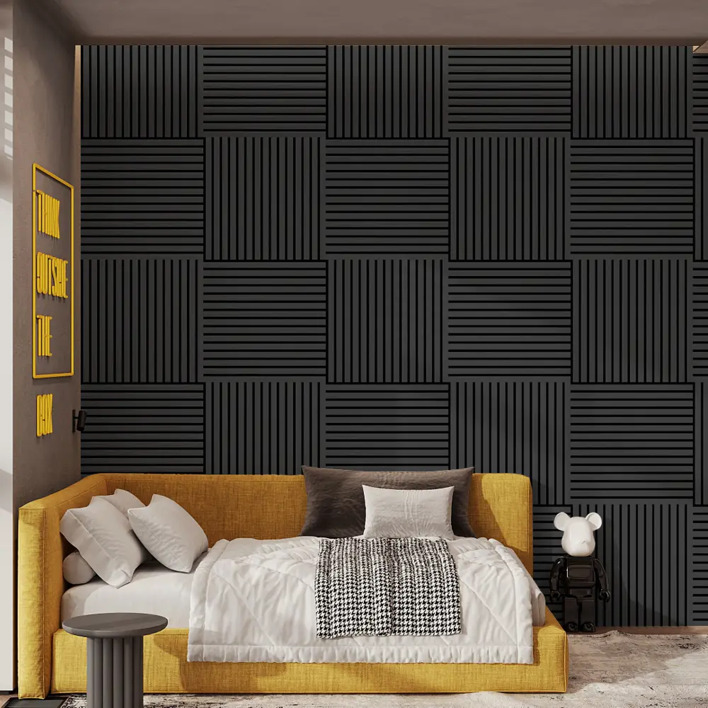 Фото 5 Стеновая акустическая панель 3D Stella Comfort De Luxe black lead 600x600x9мм 0.36м² 1шт Фото 5 Стеновая акустическая панель 3D Stella Comfort De Luxe black lead 600x600x9мм 0.36м² 1шт