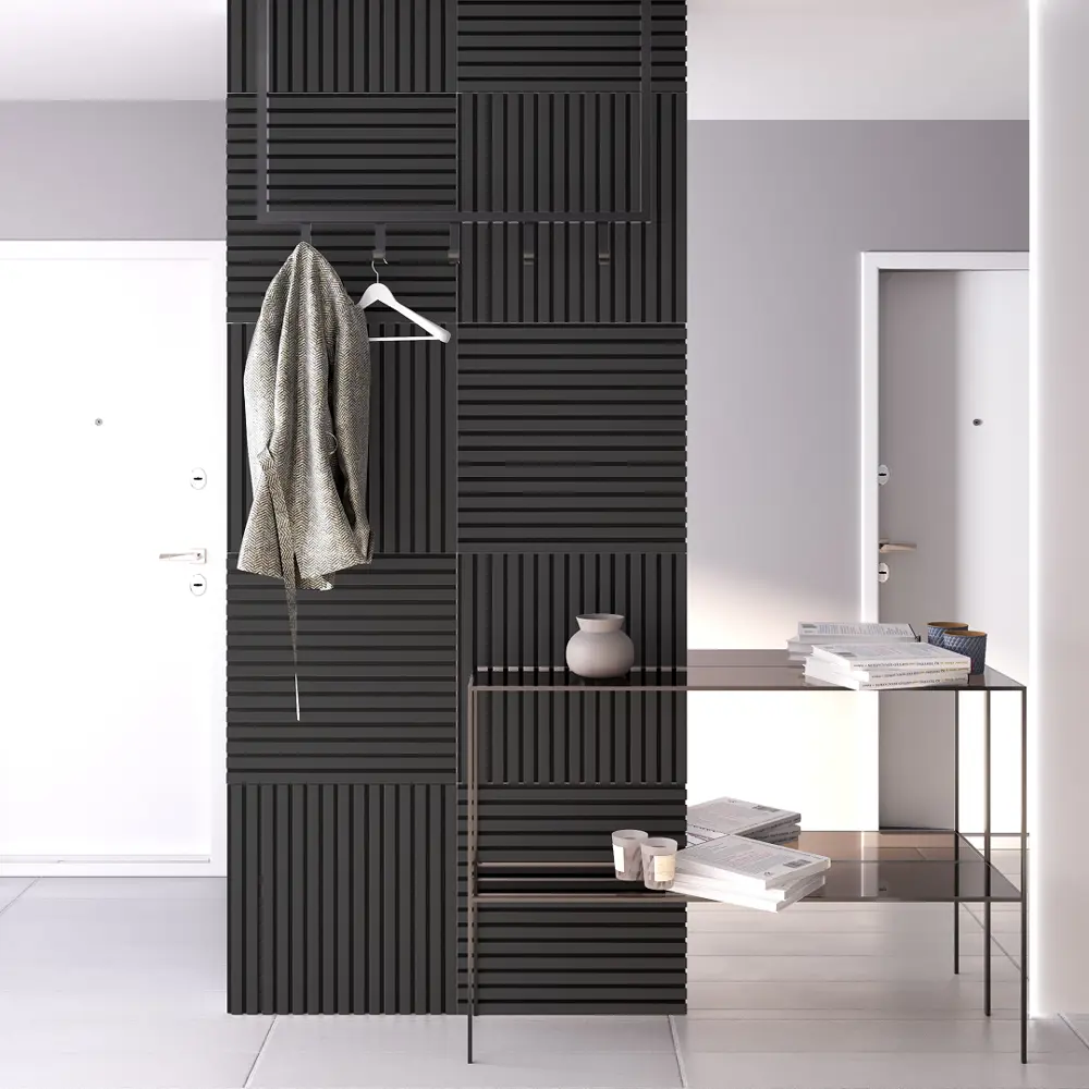 Фото 3 Стеновая акустическая панель 3D Stella Comfort De Luxe black lead 600x600x9мм 0.36м² 1шт Фото 3 Стеновая акустическая панель 3D Stella Comfort De Luxe black lead 600x600x9мм 0.36м² 1шт