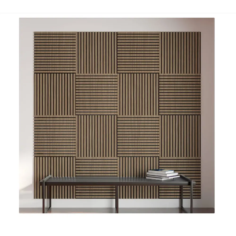 Фото 4 Стеновая акустическая панель 3D Stella Comfort Standart дуб сальвадор 600x600x9мм 0.36м² 1шт Фото 4 Стеновая акустическая панель 3D Stella Comfort Standart дуб сальвадор 600x600x9мм 0.36м² 1шт